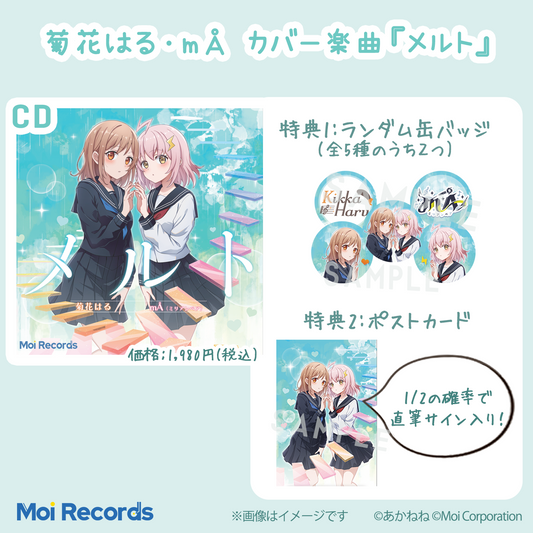 【菊花はる・mÅ(ミリアンペア) 】カバー楽曲『メルト』CD【Moi Records】